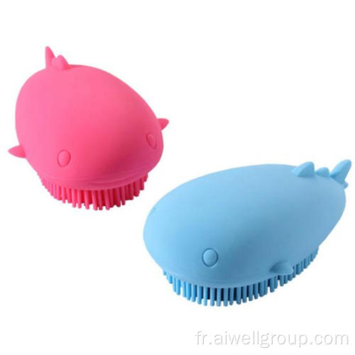 Lavage du cuir chevelu de massage en silicone de brosse de bébé